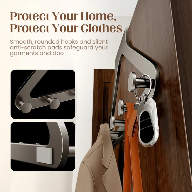 Drill-Free Over-the-Door 6-Hook Rack - Image 7
