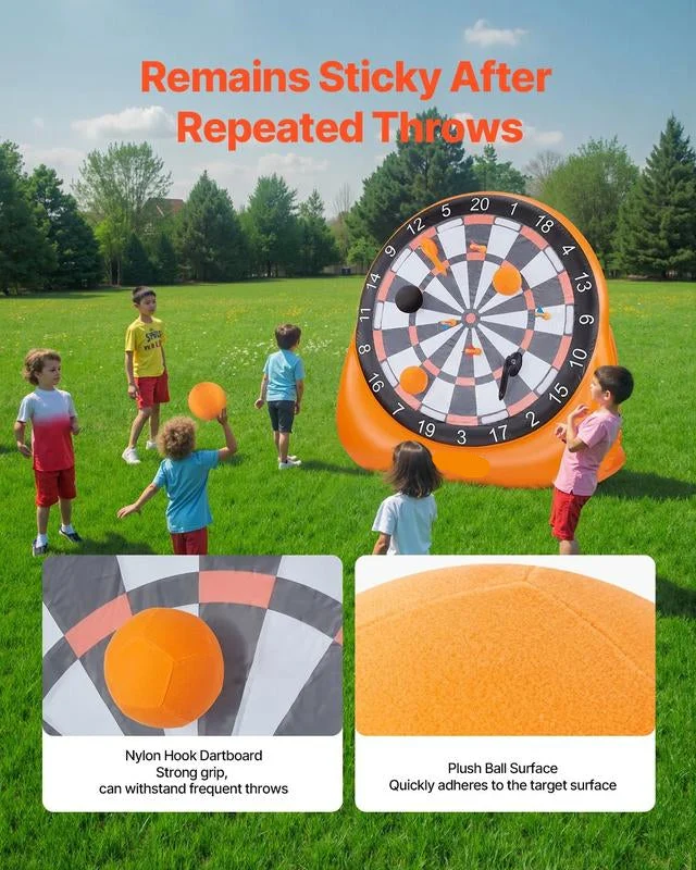 ✨ 50 %:n alennus + ilmainen toimitus 🔥 Ilmapallon muotoinen puhallettava darts-maalitaulu, jättikokoinen maalitaulu, mukana 2 jalkapalloa ja ilmapumppu, asennetaan 3 minuutissa, ihanteellinen suuriin peleihin puutarhassa - Image 4