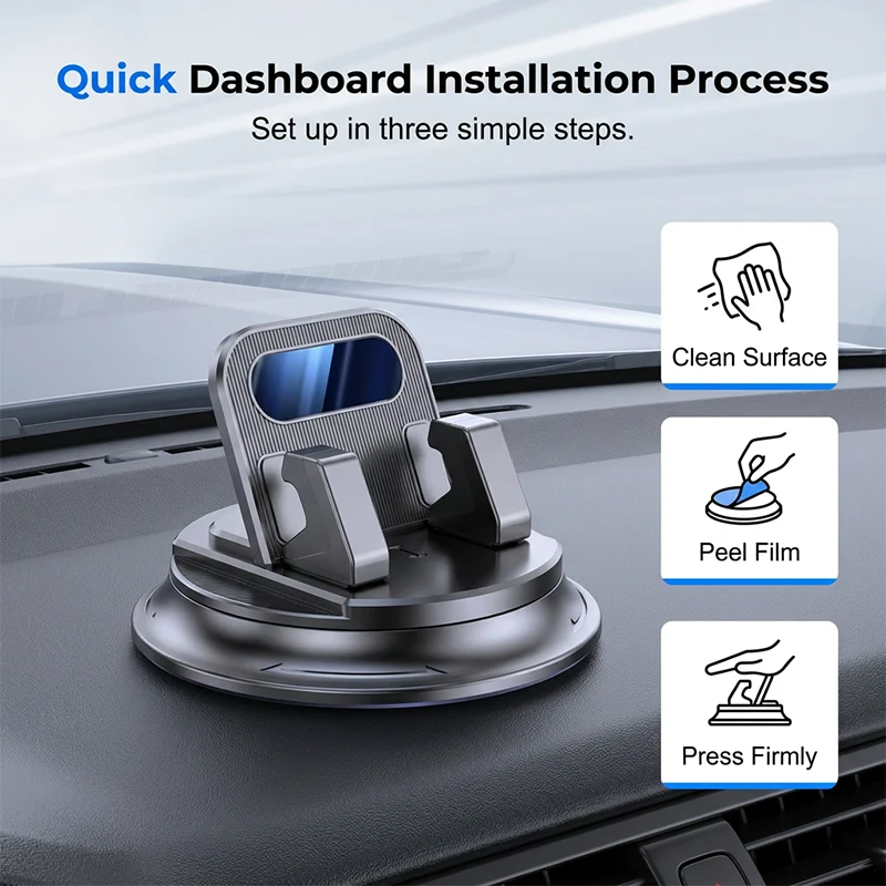đ NYT 50 % ALENNUS!đ± KÀÀntyvĂ€ auton kojelautateline â 360° sÀÀdettĂ€vĂ€ ja luistamaton â handsfree-puhelinteline đĄïž - Image 7