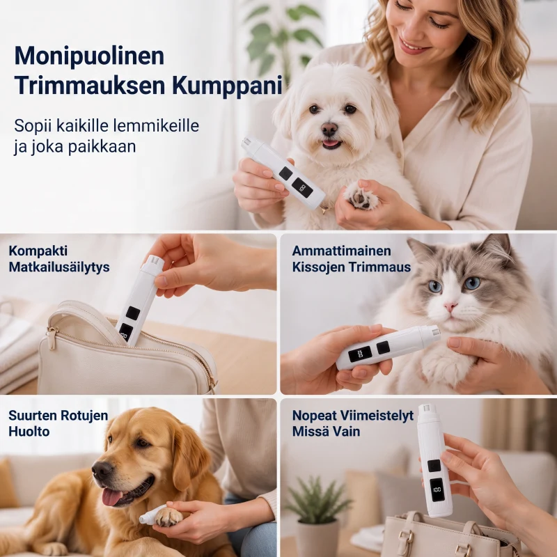 Sähkökäyttöinen lemmikkien kynsien hiomakone, jossa on LED-virran näyttö - Image 4