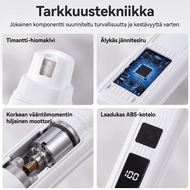 Sähkökäyttöinen lemmikkien kynsien hiomakone, jossa on LED-virran näyttö - Image 3