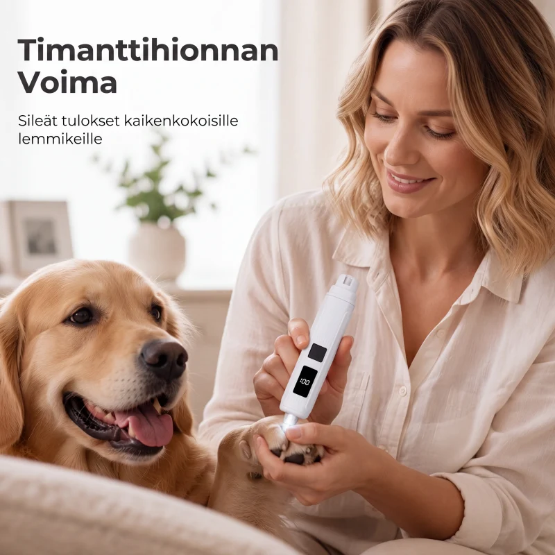 Sähkökäyttöinen lemmikkien kynsien hiomakone, jossa on LED-virran näyttö - Image 5